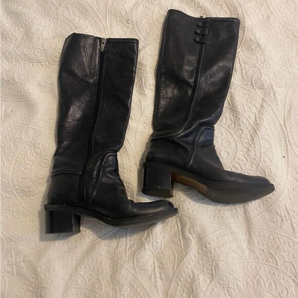 Enzo Angiolini size 6 Tall Black Riding Boots Eagregie - Picture 1 of 10